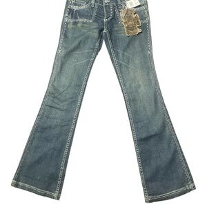 Women's antique denim Blue Jeans
